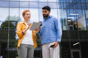 Relocation consultant with client