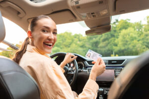 Woman with German driving license